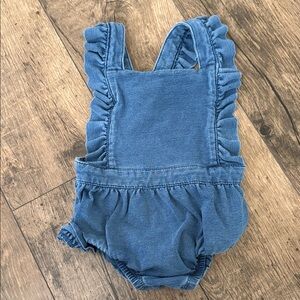 Blue Ruffled Baby Romper